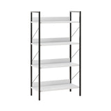 Biblioteca Adore Profile cu 4 rafturi, Alb - Maro - Stejar, 73x136x35 cm - Alb