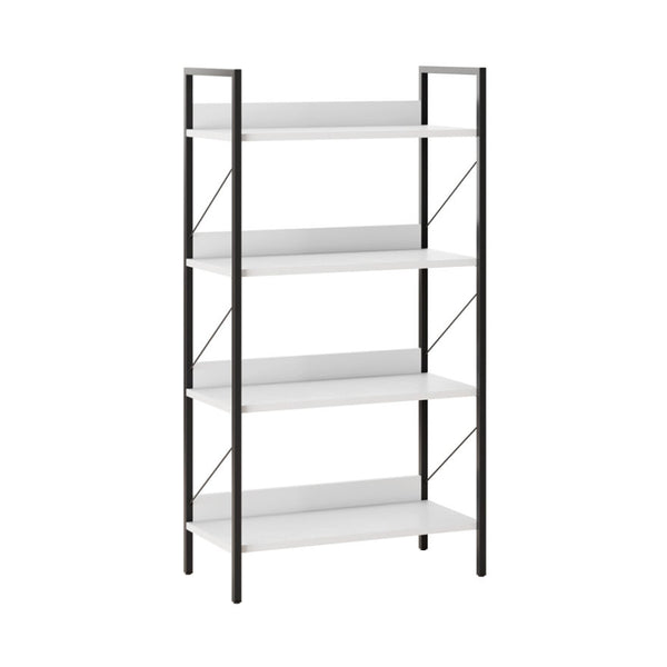 Biblioteca Adore Profile cu 4 rafturi, Alb - Maro - Stejar, 73x136x35 cm