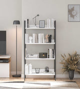 Biblioteca Adore Profile cu 4 rafturi, Alb - Maro - Stejar, 73x136x35 cm - Alb