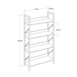 Biblioteca Adore Profile cu 4 rafturi, Alb - Maro - Stejar, 73x136x35 cm - Alb