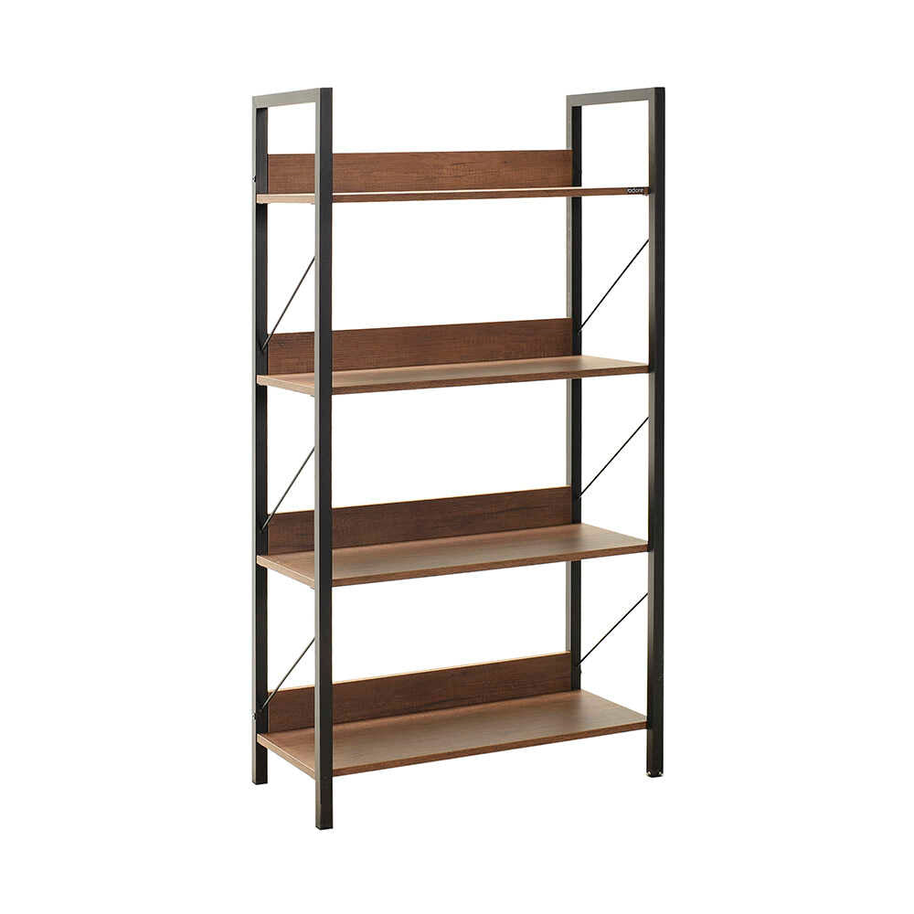 Biblioteca Adore Profile cu 4 rafturi, Alb - Maro - Stejar, 73x136x35 cm - Maro