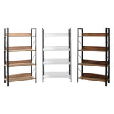Biblioteca Adore Profile cu 4 rafturi, Alb - Maro - Stejar, 73x136x35 cm - Maro