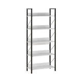 Biblioteca Adore Profile cu 5 rafturi, Alb - Maro - Stejar, 73x172x35 cm - Alb