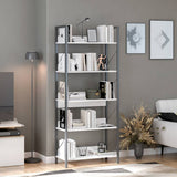 Biblioteca Adore Profile cu 5 rafturi, Alb - Maro - Stejar, 73x172x35 cm - Alb