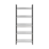 Biblioteca Adore Profile cu 5 rafturi, Alb - Maro - Stejar, 73x172x35 cm - Alb
