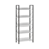 Biblioteca Adore Profile cu 5 rafturi, Alb - Maro - Stejar, 73x172x35 cm - Alb