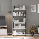 Biblioteca Adore Profile cu 5 rafturi, Alb - Maro - Stejar, 73x172x35 cm - Alb