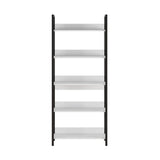Biblioteca Adore Profile cu 5 rafturi, Alb - Maro - Stejar, 73x172x35 cm - Alb