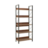 Biblioteca Adore Profile cu 5 rafturi, Alb - Maro - Stejar, 73x172x35 cm - Maro