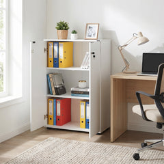 Bibliotecă Adore Rio cu 2 Uși, Cheie și 3 Rafturi, 72x109x34 cm