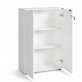 Bibliotecă Adore Rio cu 2 Uși, Cheie și 3 Rafturi, 72x109x34 cm - Alb