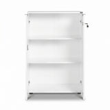 Bibliotecă Adore Rio cu 2 Uși, Cheie și 3 Rafturi, 72x109x34 cm - Alb