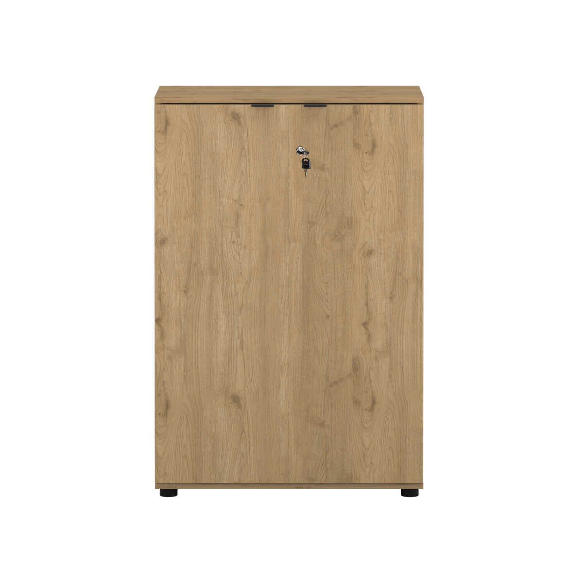 Bibliotecă Adore Rio cu 2 Uși, Cheie și 3 Rafturi, 72x109x34 cm - Stejar
