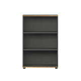 Biblioteca Adore Rio Mini, 3 rafturi, Alb - Nuc - Antracit, 72x109x34 cm - Antracit