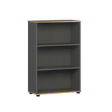 Biblioteca Adore Rio Mini, 3 rafturi, Alb - Nuc - Antracit, 72x109x34 cm - Antracit