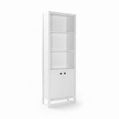Biblioteca Adore Rustic cu 5 rafturi si usi, Alb, 66 x 196 x 32 cm