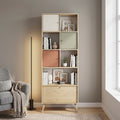 Biblioteca Adore Tiffany, 4 usi si 4 rafturi, Multicolor, 67x181x30 cm, detaliu produs