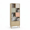 Biblioteca Adore Tiffany, 4 usi si 4 rafturi, Multicolor, 67 x 181 x 30 Cm