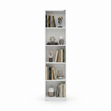 Biblioteca Adore Vargas, 5 Rafturi, Alb, 43x182x26 cm