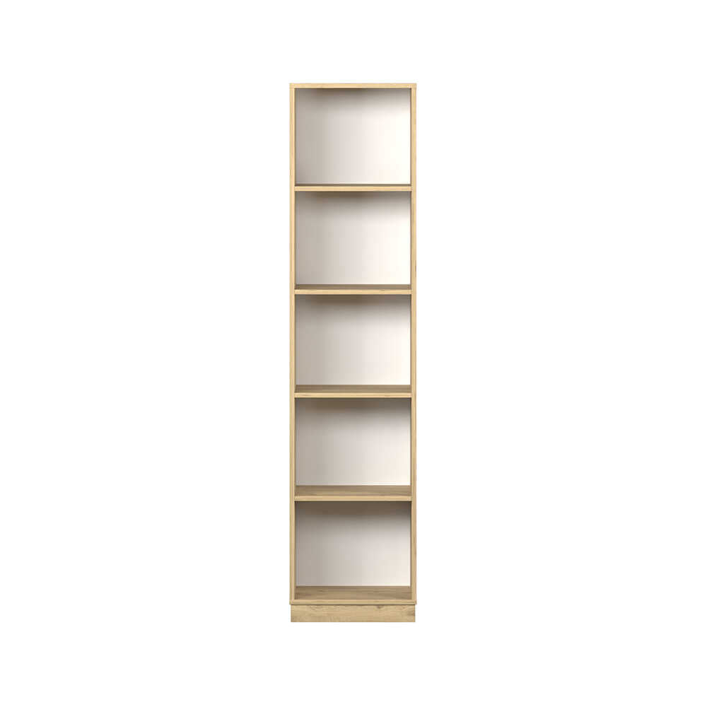 Biblioteca Adore Vargas, 5 Rafturi, Alb, 43x182x26 cm - Natural