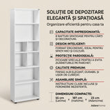 Biblioteca Adore White, 8 rafturi, Alb, 55x187x23 cm