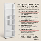 Biblioteca Adore White, 8 rafturi, Alb, 55x187x23 cm, detaliu produs