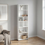 Biblioteca Adore White, 8 rafturi, Alb, 55x187x23 cm