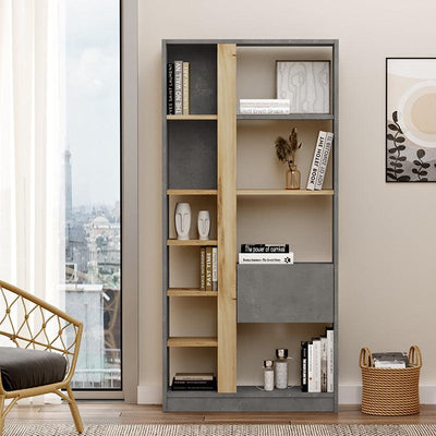 Biblioteca Alive, Alb, 75x25x160 cm, perspectiva suplimentara