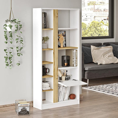 Biblioteca Alive, Alb, 75x25x160 cm, foto produs 7