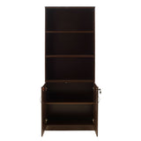 Biblioteca Amazon cu usi cu lacat, Stejar - Nuc, 80x40x200 cm - Nuc