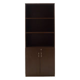 Biblioteca Amazon cu usi cu lacat, Stejar - Nuc, 80x40x200 cm - Nuc