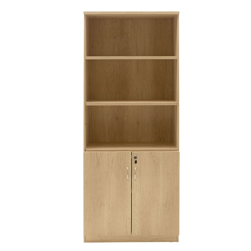 Biblioteca Amazon cu usi cu lacat, Stejar - Nuc, 80x40x200 cm - Sonoma