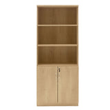 Biblioteca Amazon cu usi cu lacat, Stejar - Nuc, 80x40x200 cm - Sonoma