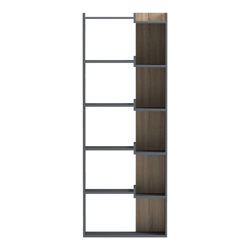 Bibliotecă, antracit-sonoma, 61x22x162 cm