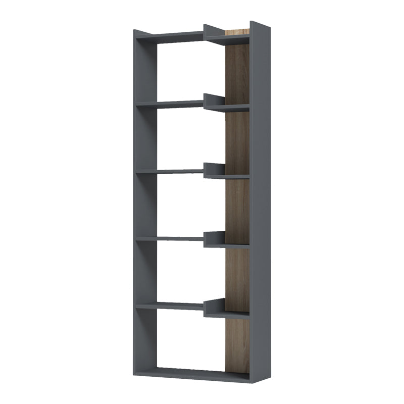 Bibliotecă, antracit-sonoma, 61x22x162 cm