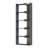 Bibliotecă, antracit-sonoma, 61x22x162 cm