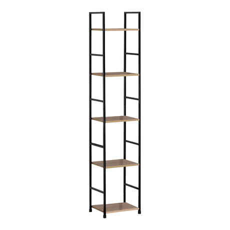 Biblioteca Azuel stejar-otel, negru, 29x24x144 cm
