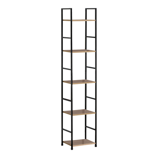 Biblioteca Azuel stejar-otel, negru, 29x24x144 cm