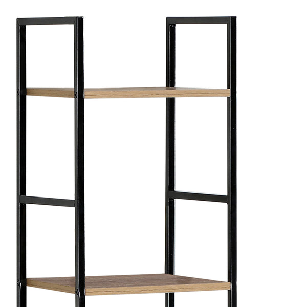 Biblioteca Azuel stejar-otel, negru, 29x24x144 cm