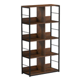 Biblioteca Bocklet, Negru-Maro, 80x33x149 cm
