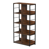 Biblioteca Bocklet, Negru-Maro, 80x33x149 cm
