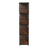 Biblioteca Bocklet, Negru-Maro, 80x33x149 cm