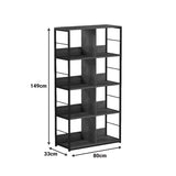 Biblioteca Bocklet, Negru-Maro, 80x33x149 cm