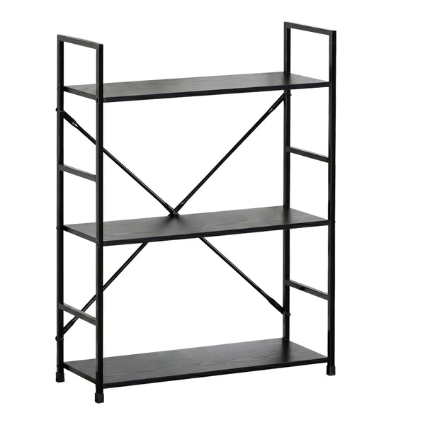 Biblioteca Bookcase-rack Manlo, Metal, Negru, 59x24x80 cm