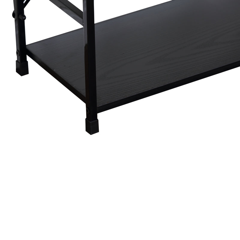 Biblioteca Bookcase-rack Manlo, Metal, Negru, 59x24x80 cm