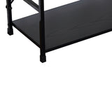 Biblioteca Bookcase-rack Manlo, Metal, Negru, 59x24x80 cm
