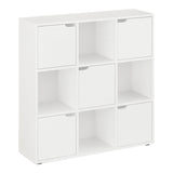 Biblioteca Bookel, Alb, 88x28x89 cm - Alb