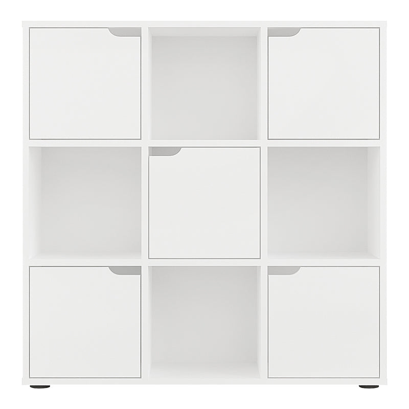 Biblioteca Bookel, Alb, 88x28x89 cm - Alb