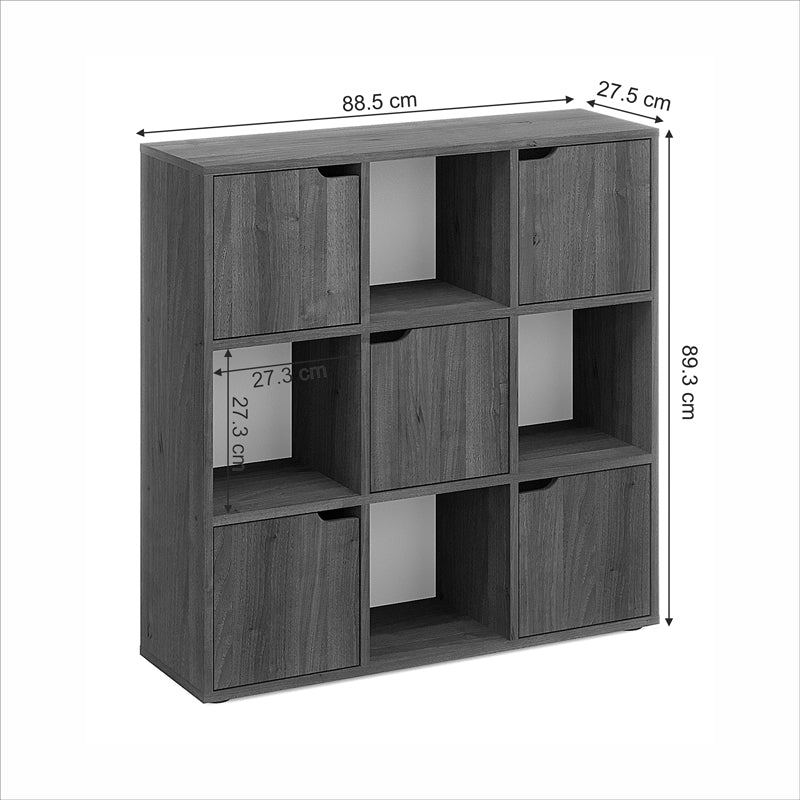 Biblioteca Bookel, Alb, 88x28x89 cm - Alb