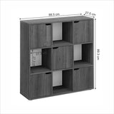 Biblioteca Bookel, Alb, 88x28x89 cm - Alb